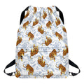 Japanese Tiger Pattern Print Drawstring Backpack
