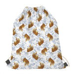 Japanese Tiger Pattern Print Drawstring Bag