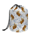 Japanese Tiger Pattern Print Drawstring Makeup Bag