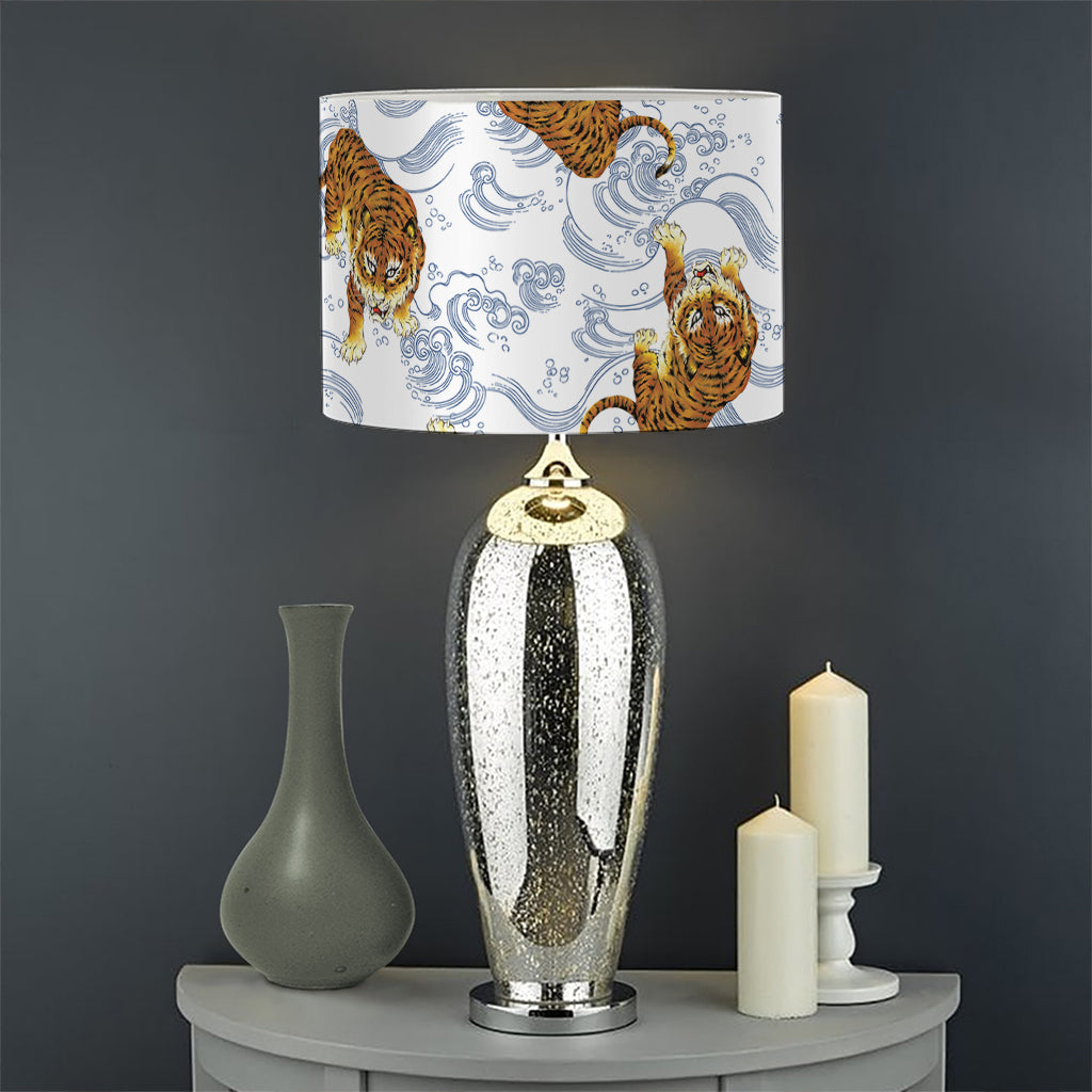 Japanese Tiger Pattern Print Drum Lamp Shade