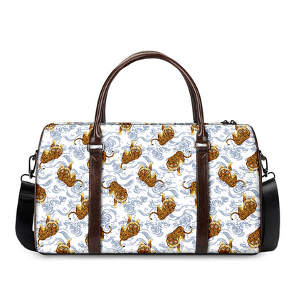 Japanese Tiger Pattern Print Duffle Bag