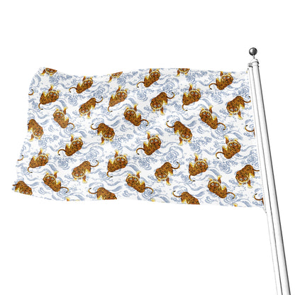 Japanese Tiger Pattern Print Flag
