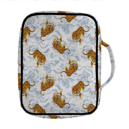 Japanese Tiger Pattern Print Front Pocket Bible Bag