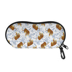 Japanese Tiger Pattern Print Glasses Case