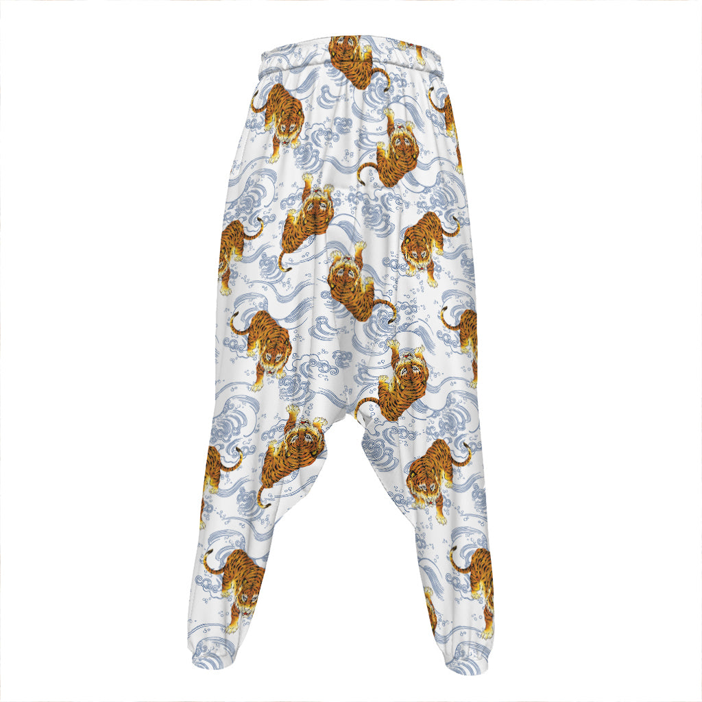 Japanese Tiger Pattern Print Hammer Pants