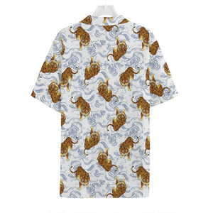 Japanese Tiger Pattern Print Hawaiian Shirt