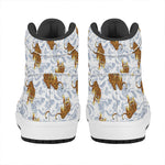 Japanese Tiger Pattern Print High Top Leather Sneakers