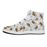 Japanese Tiger Pattern Print High Top Leather Sneakers