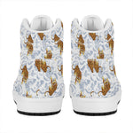 Japanese Tiger Pattern Print High Top Leather Sneakers