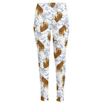 Japanese Tiger Pattern Print High-Waisted Pocket Leggings