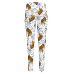 Japanese Tiger Pattern Print High-Waisted Pocket Leggings