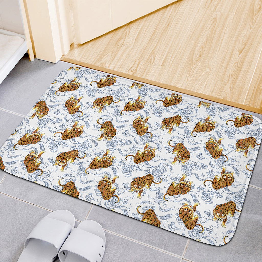 Japanese Tiger Pattern Print Indoor Door Mat