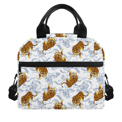 Japanese Tiger Pattern Print Insulated Lunch Bag