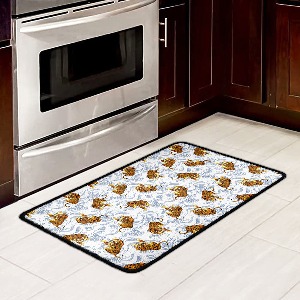 Japanese Tiger Pattern Print Kitchen Mat