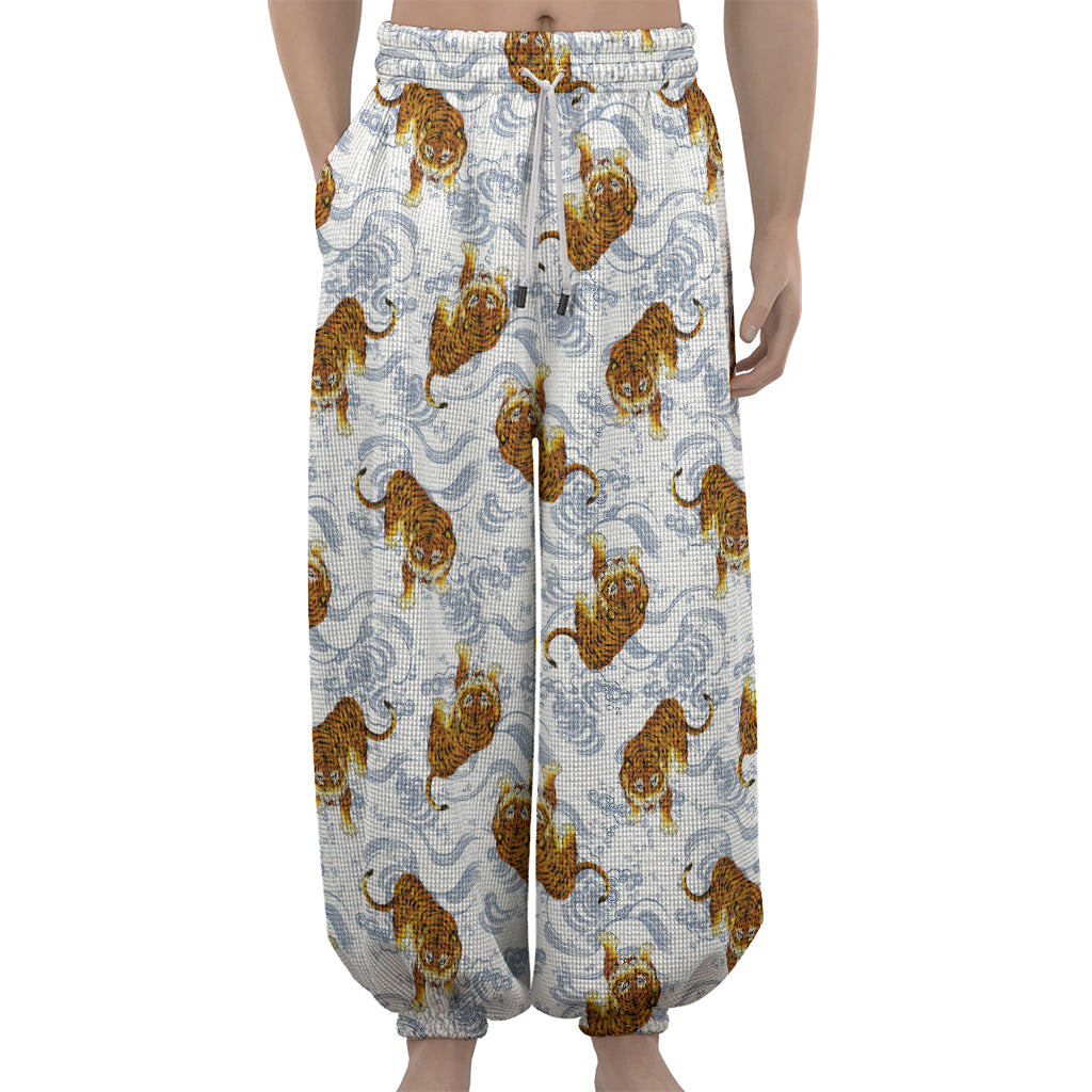 Japanese Tiger Pattern Print Lantern Pants