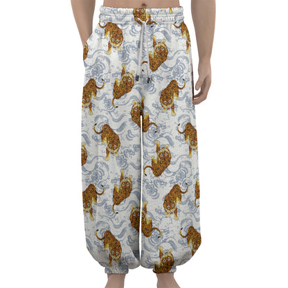 Japanese Tiger Pattern Print Lantern Pants