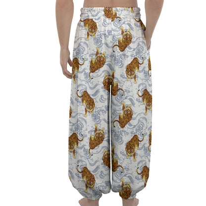 Japanese Tiger Pattern Print Lantern Pants