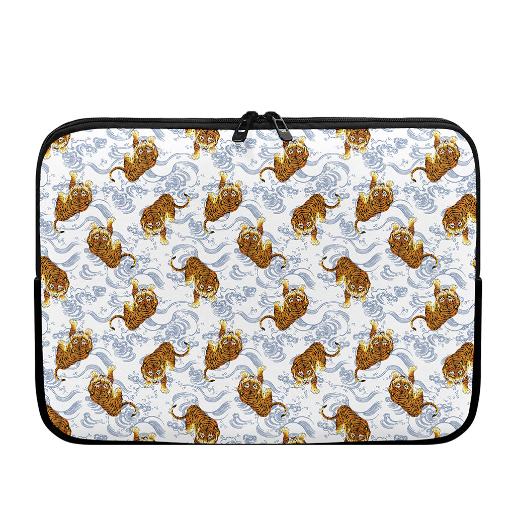 Japanese Tiger Pattern Print Laptop Sleeve