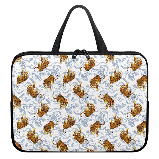 Japanese Tiger Pattern Print Laptop Sleeve With Handle