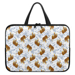 Japanese Tiger Pattern Print Laptop Sleeve With Handle