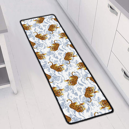 Japanese Tiger Pattern Print Long Kitchen Mat