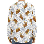 Japanese Tiger Pattern Print Long Sleeve Baseball Jersey