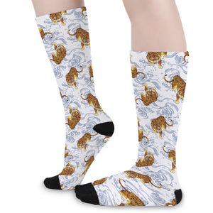 Japanese Tiger Pattern Print Long Socks