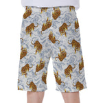 Japanese Tiger Pattern Print Men's Beach Shorts