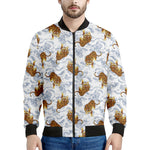 Japanese Tiger Pattern Print Men's Bomber Jacket