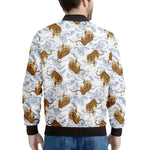 Japanese Tiger Pattern Print Men's Bomber Jacket