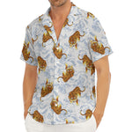Japanese Tiger Pattern Print Men's Deep V-Neck Shirt