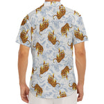 Japanese Tiger Pattern Print Men's Deep V-Neck Shirt