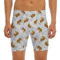 Japanese Tiger Pattern Print Men's Long Boxer Briefs