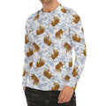 Japanese Tiger Pattern Print Men's Long Sleeve Rash Guard