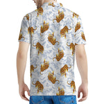Japanese Tiger Pattern Print Men's Polo Shirt