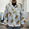 Japanese Tiger Pattern Print Men's Shirt Jacket