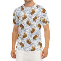 Japanese Tiger Pattern Print Men's Short Sleeve Rash Guard