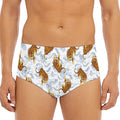 Japanese Tiger Pattern Print Men's Triangle Swim Briefs