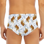 Japanese Tiger Pattern Print Men's Triangle Swim Briefs