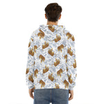Japanese Tiger Pattern Print Men's Velvet Pullover Hoodie