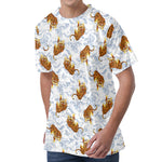 Japanese Tiger Pattern Print Men's Velvet T-Shirt