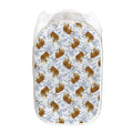 Japanese Tiger Pattern Print Mesh Laundry Hamper