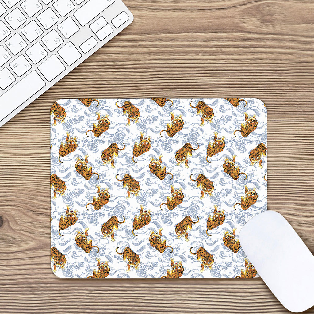 Japanese Tiger Pattern Print Mouse Pad