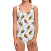 Japanese Tiger Pattern Print One Piece Swimsuit