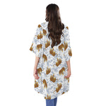 Japanese Tiger Pattern Print Open Front Beach Cover Up