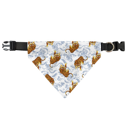 Japanese Tiger Pattern Print Over The Collar Dog Bandana