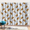 Japanese Tiger Pattern Print Pencil Pleat Curtains