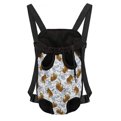Japanese Tiger Pattern Print Pet Carrier Backpack