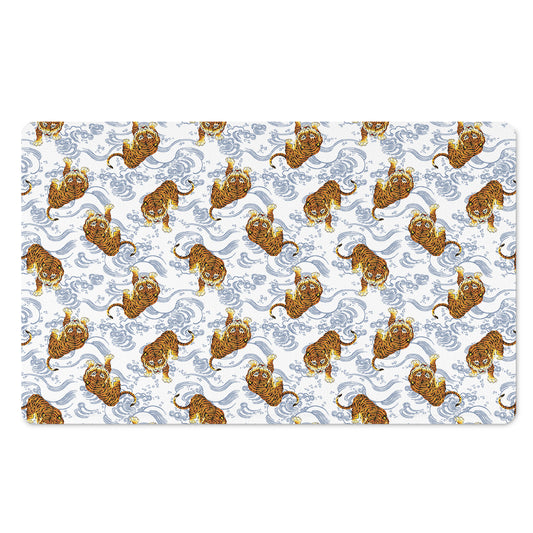 Japanese Tiger Pattern Print Polyester Doormat