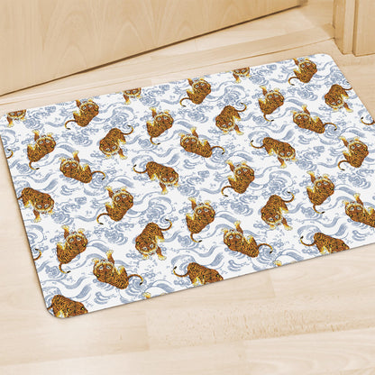 Japanese Tiger Pattern Print Polyester Doormat